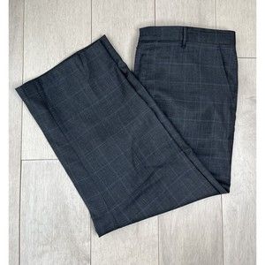 Michael Kors Suit Pants grey window pane size 40 x 28 wool blend